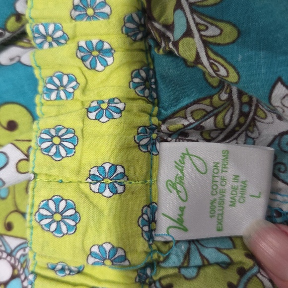 🦚Vera Bradley Adorable Cotton Pajama Pants In Very Good Condition. Size L💚💙 - Picture 12 of 12